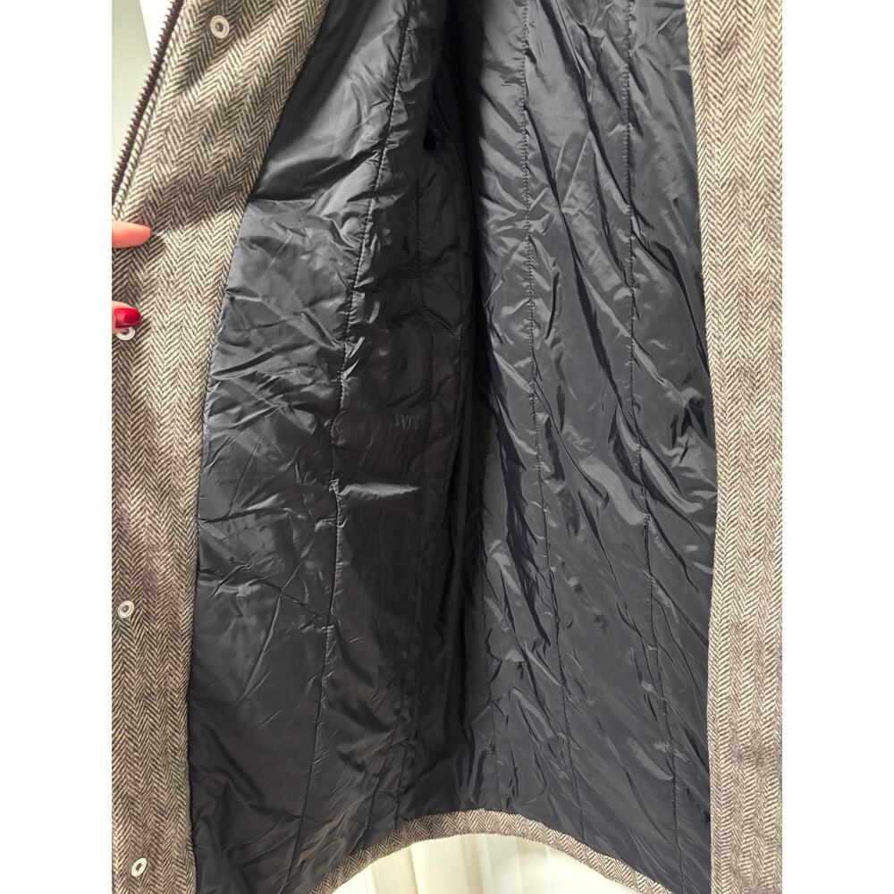 And Now This Brown Herringbone Hooded Coat M - Picture 5 of 12